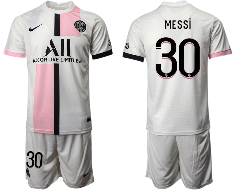 Men 2021-2022 Club Paris St German away white #30 Soccer Jersey